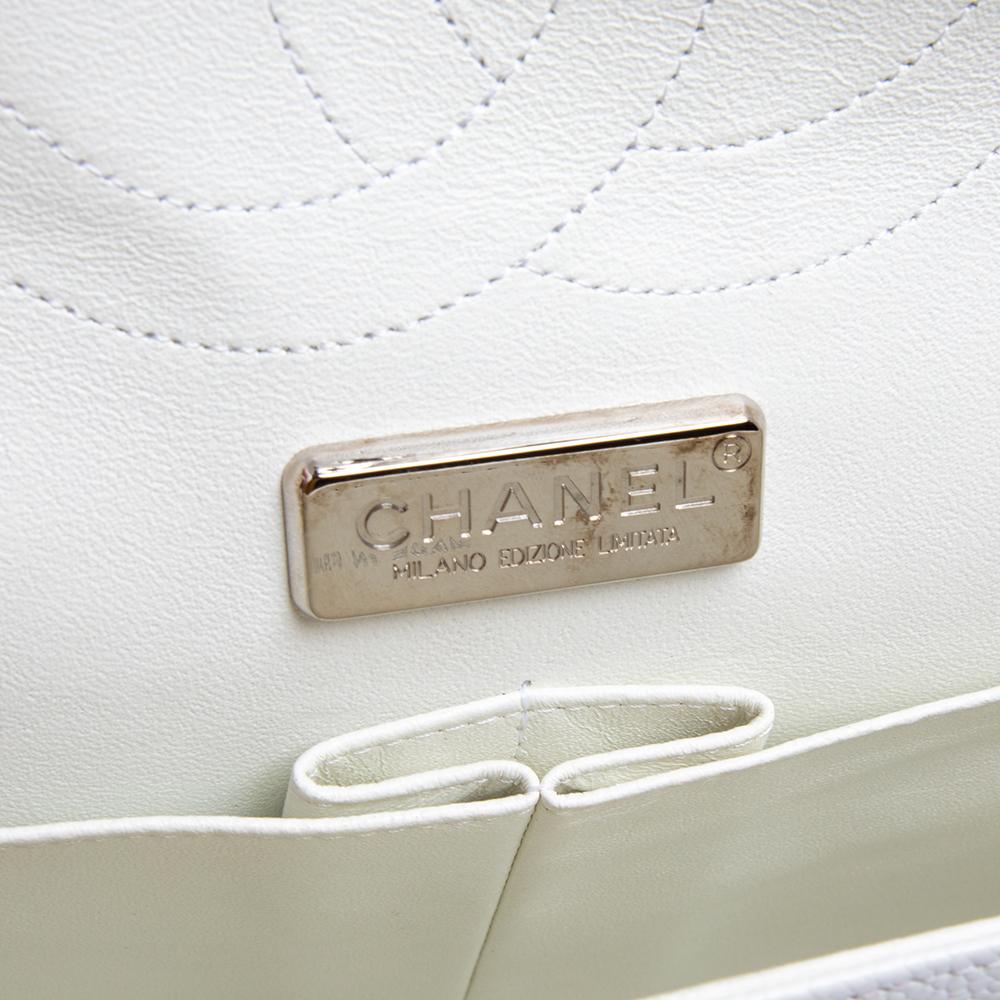Chanel White Quilted Caviar Leather Edition Jumbo Classic Double Flap Bag 1
