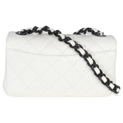 Chanel White Quilted Caviar Mini My Everything Flap Bag