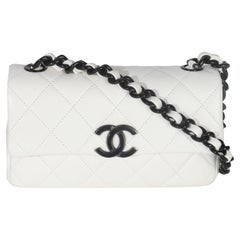 Chanel White Quilted Caviar Mini My Everything Flap Bag
