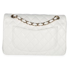 Chanel White Quilted Caviar Small Classic Double Flap Bag