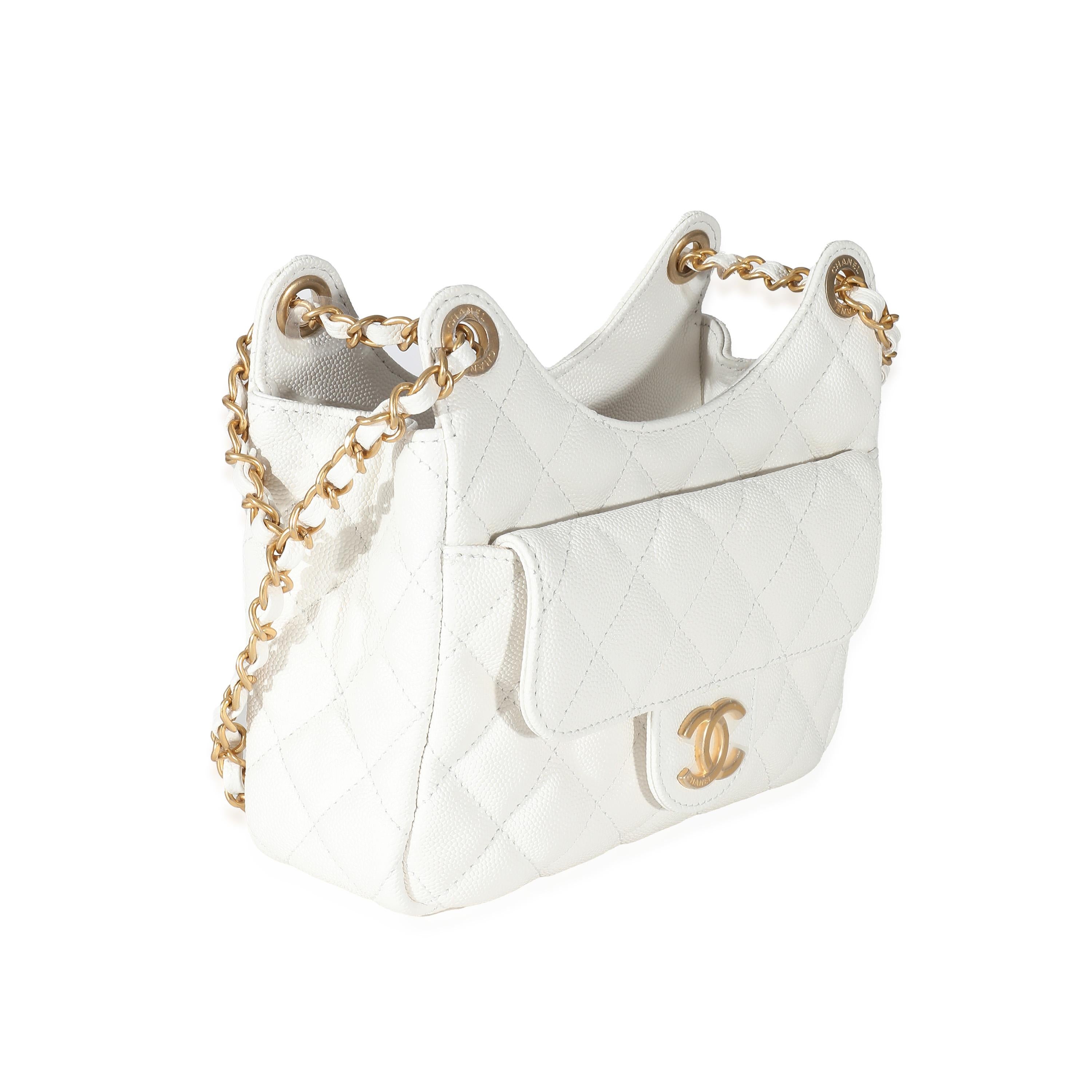 Listing Title: Chanel White Quilted Caviar Small Wavy CC Hobo
SKU: 136860
Condition: Pre-owned 
Handbag Condition: Pristine
Condition Comments: Item has no indication of wear.
Brand: Louis Vuitton
Model: Small Wavy CC Hobo
Origin Country: