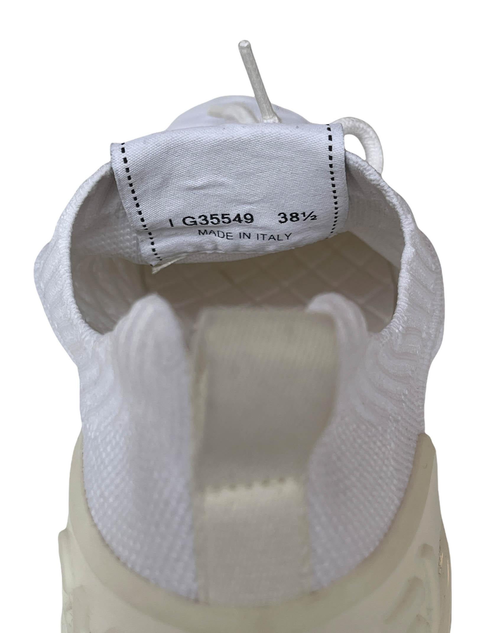 Chanel Blanco Acolchado Punto Calcetín Low Top Athletic Sneakers sz 38.5 4