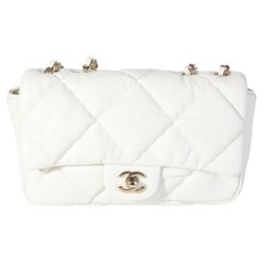 Chanel White Quilted Lambskin Bubble Flap Bag