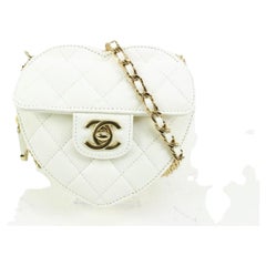 Chanel Vintage Heart Handle Bag Quilted Patent at 1stDibs