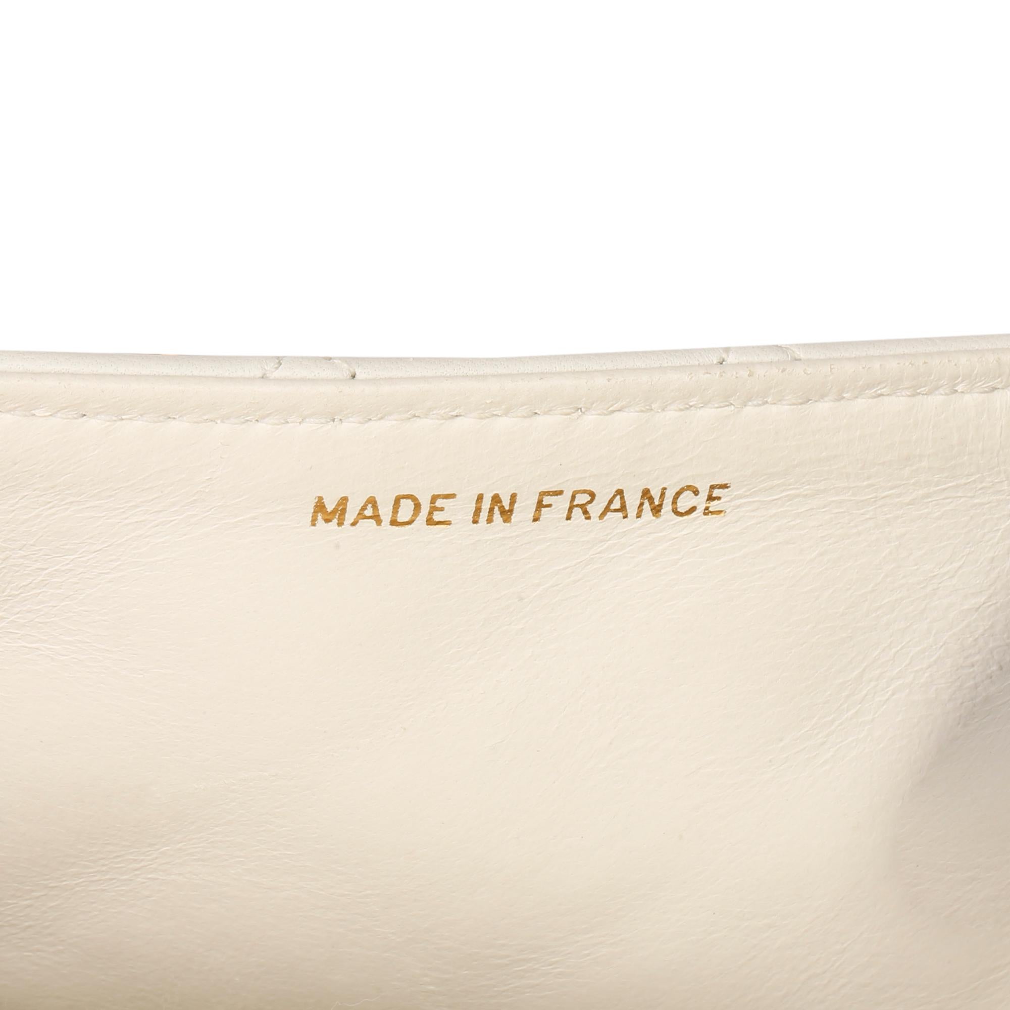 Chanel White Quilted Lambskin Classic Single Full Flap Bag 1