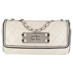 Chanel - Sac à rabat East/West Reissue en cuir d
agneau matelassé blanc