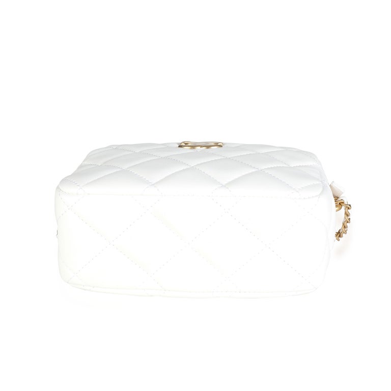 Chanel White Quilted Lambskin Mini Perfect Fit Camera Bag at