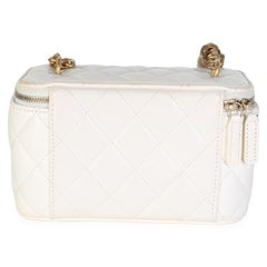 Chanel White Quilted Lambskin Pillow Crush Vanity With Chain
