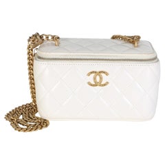 Chanel White Quilted Lambskin Pillow Crush Vanity With Chain
