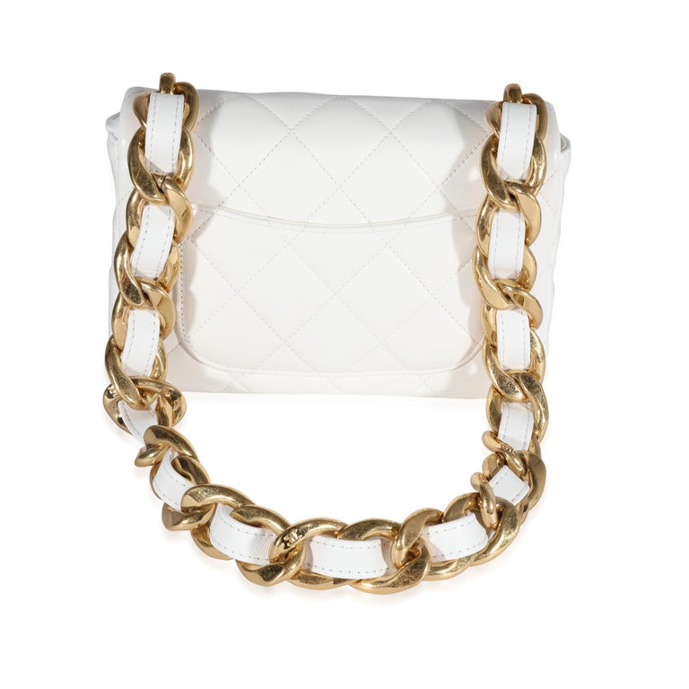 Chanel White Quilted Lambskin Small Funky Town Flap Bag For Sale at 1stDibs