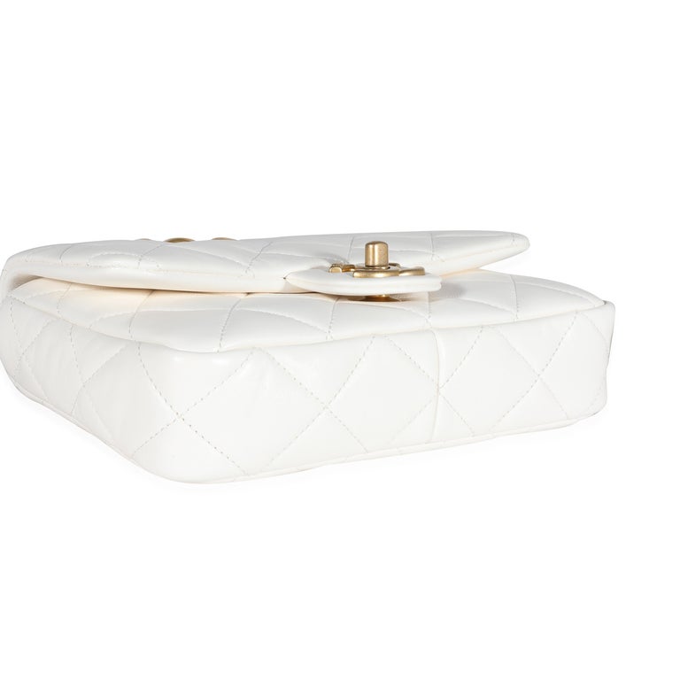 Chanel White Quilted Lambskin Small Funky Town Flap Bag For Sale at 1stDibs