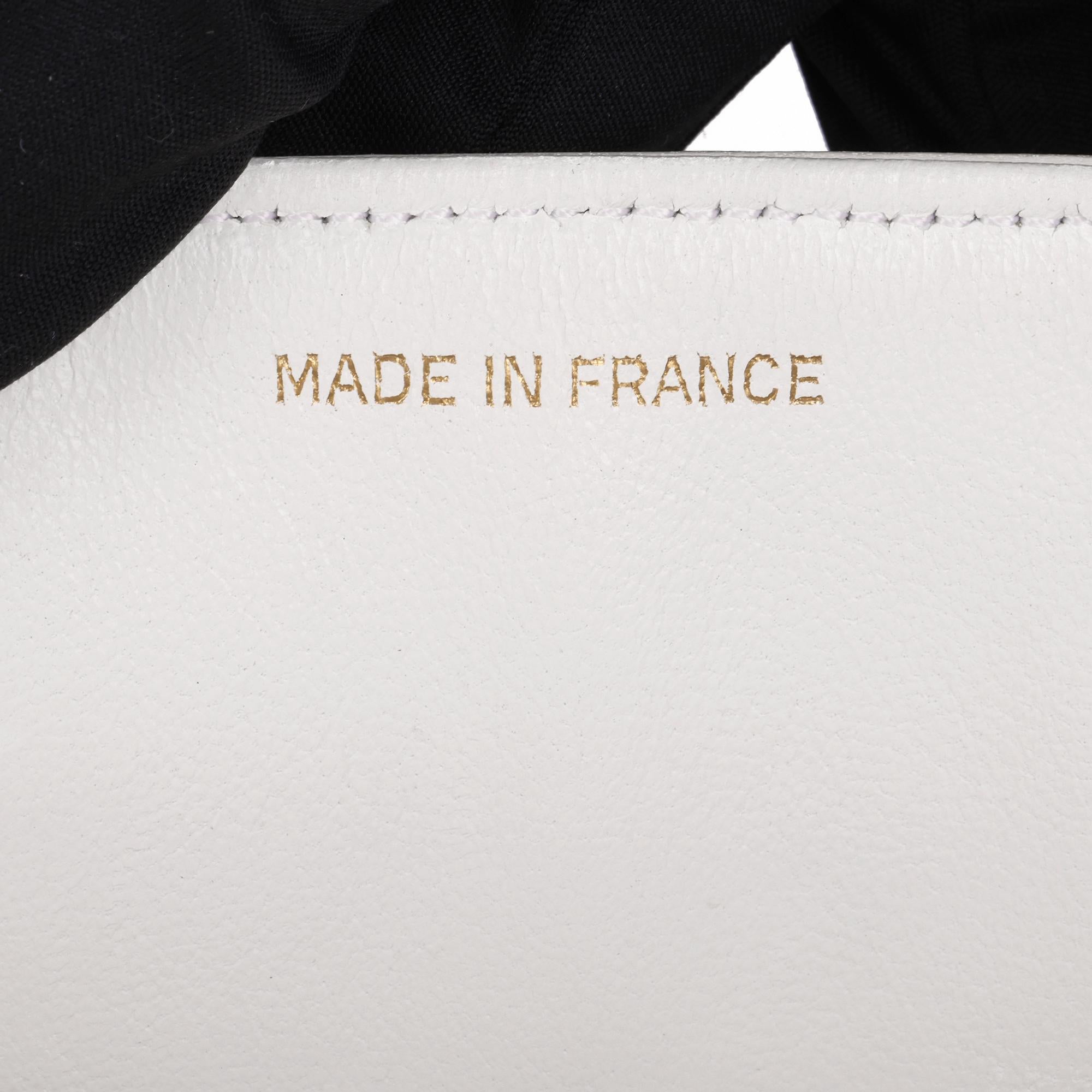 CHANEL White Quilted Lambskin Vintage Small Classic Single Full Flap Bag 4