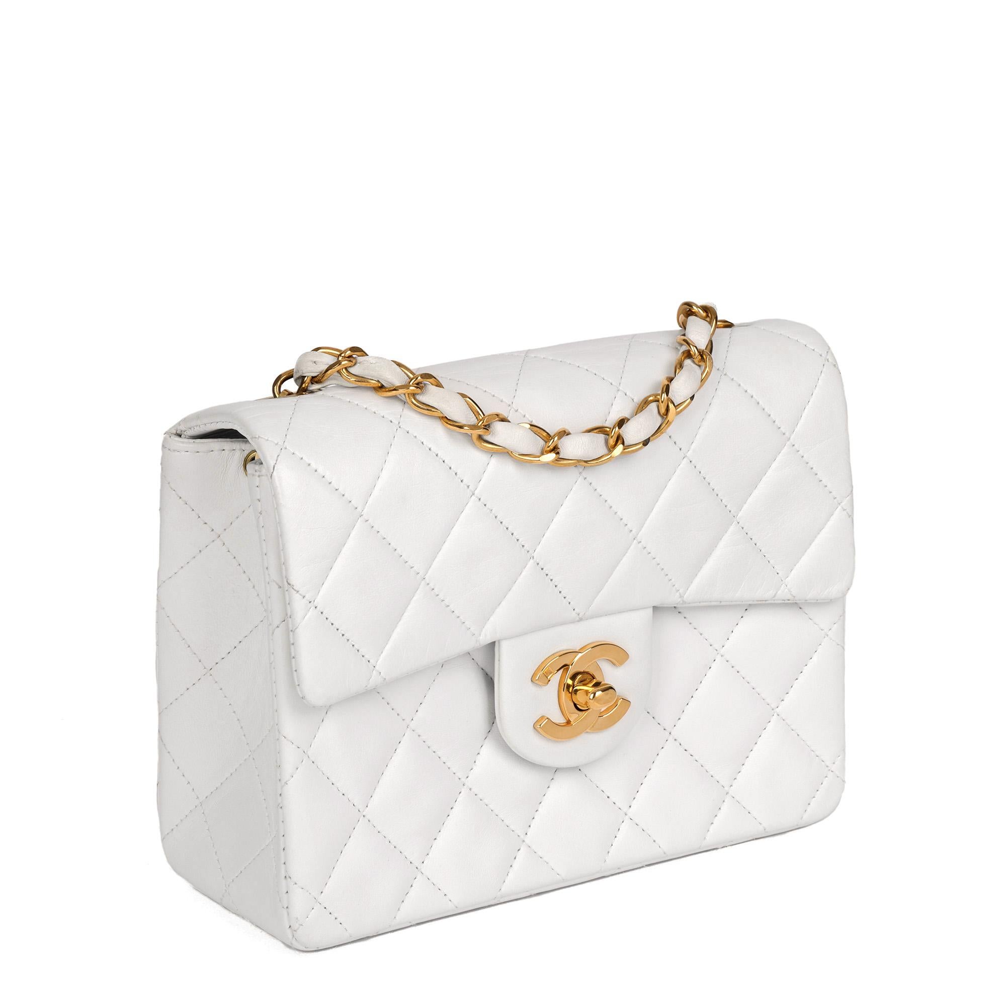 CHANEL
White Quilted Lambskin Vintage Square Mini Flap Bag

Xupes Reference: HB4726
Serial Number: 4331682
Age (Circa): 1997
Accompanied By: Chanel Dust Bag, Authenticity Card
Authenticity Details: Authenticity Card, Serial Sticker (Made in