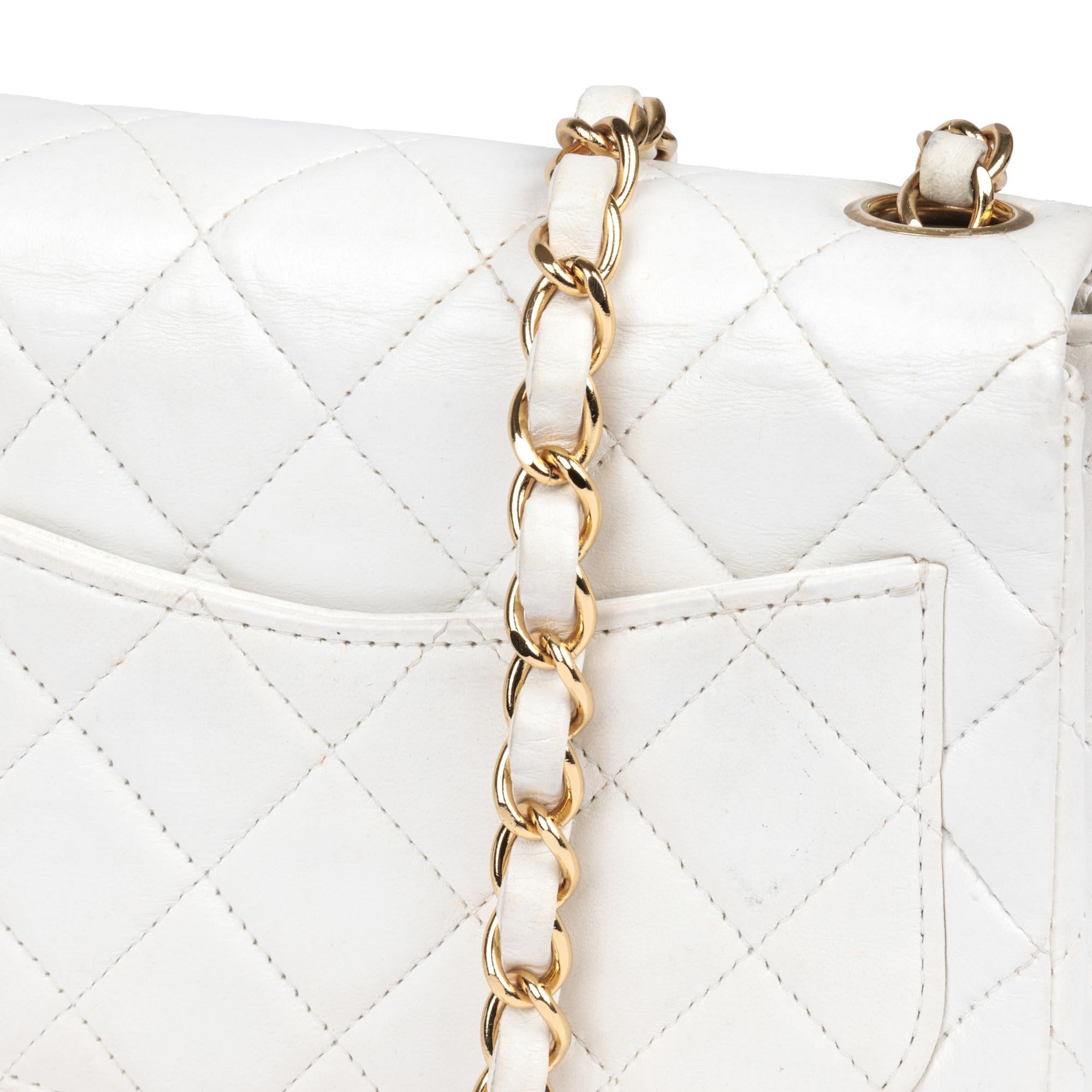 CHANEL White Quilted Lambskin Vintage Square Mini Flap Bag 2