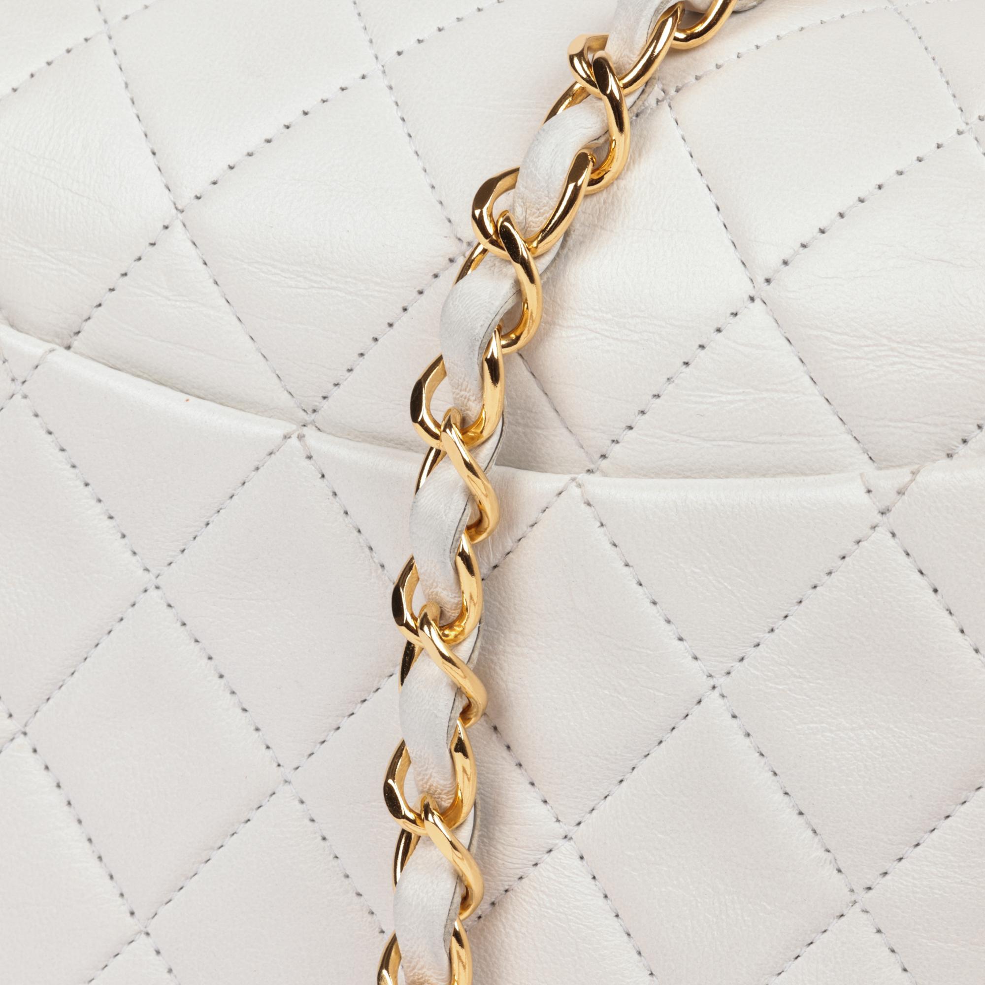 CHANEL White Quilted Lambskin Vintage Square Mini Flap Bag 4