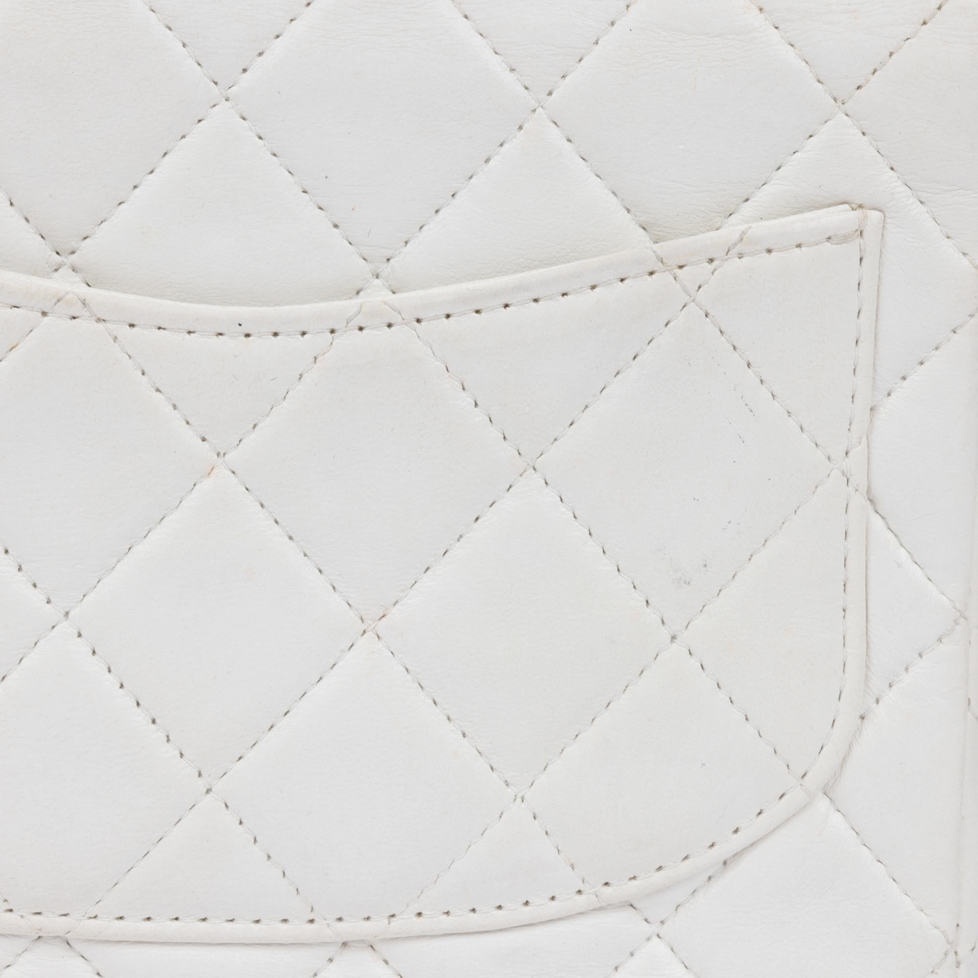 CHANEL White Quilted Lambskin Vintage Square Mini Flap Bag 3