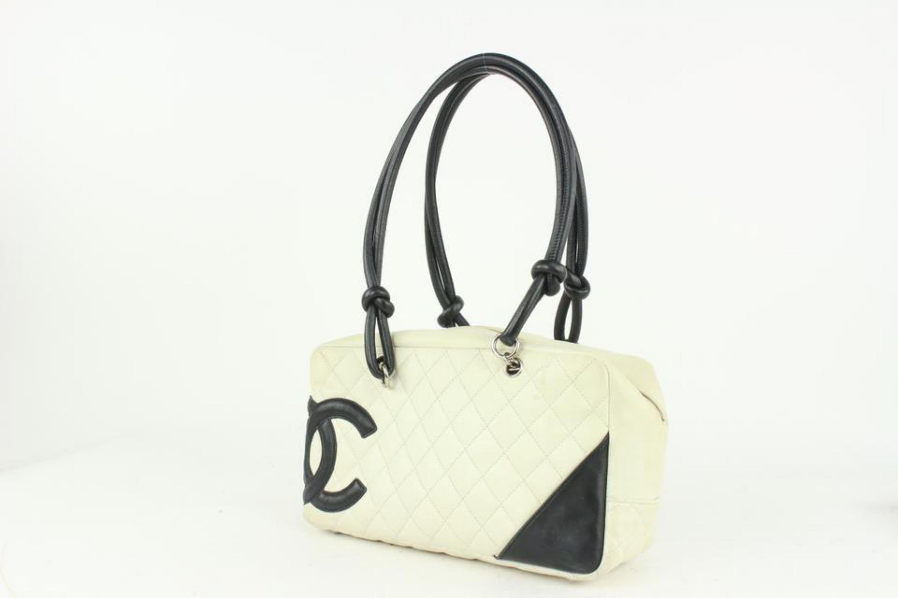 Chanel White Quilted Leather Cambon Boston Camera Bag 7cc1015 6