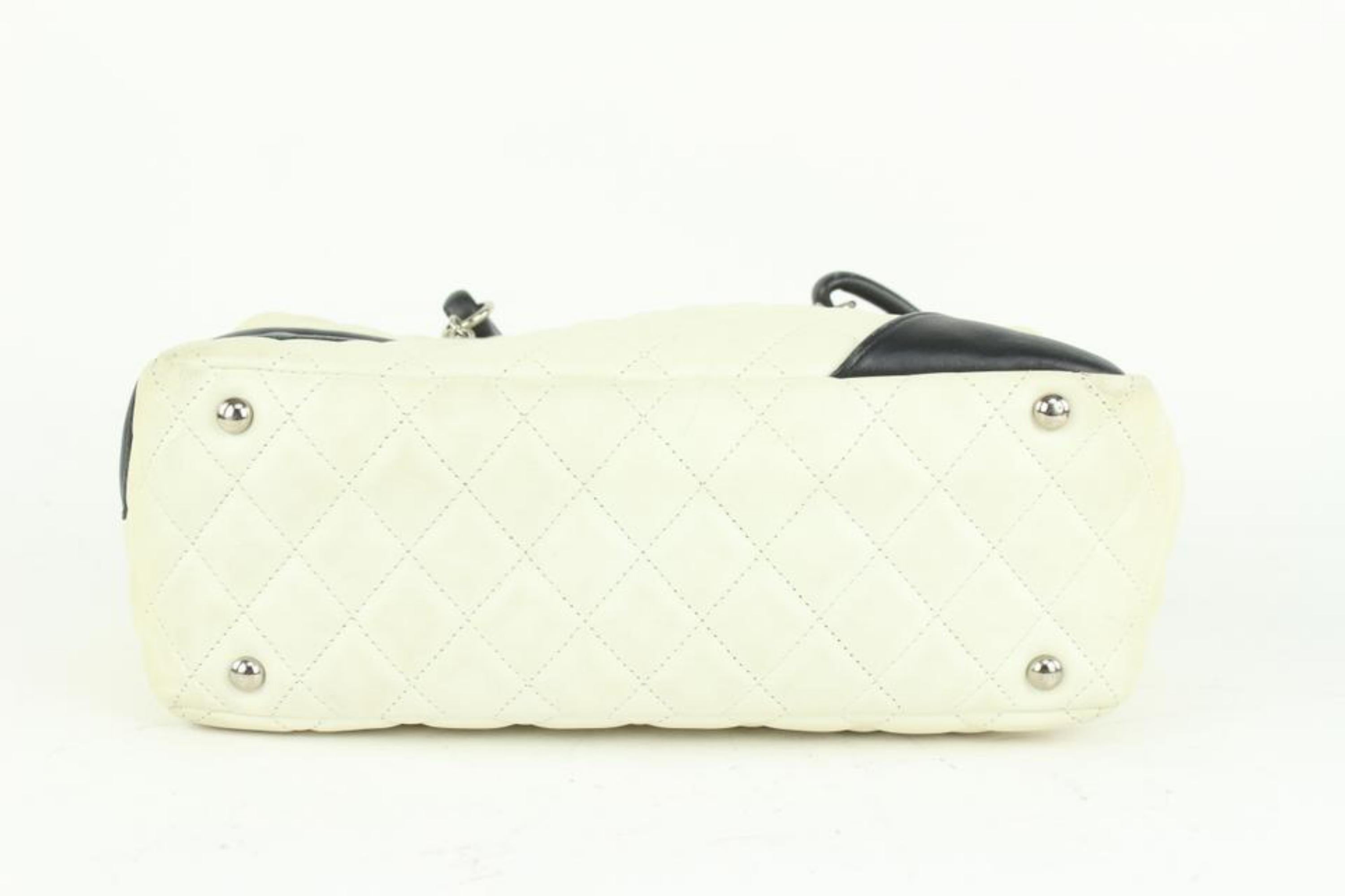 Chanel White Quilted Leather Cambon Boston Camera Bag 7cc1015 1