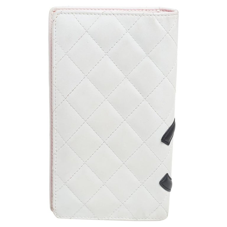Chanel White Quilted Leather Cambon Ligne Bifold Wallet at 1stDibs