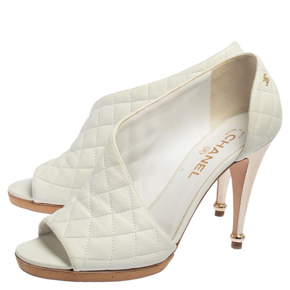 white chanel booties