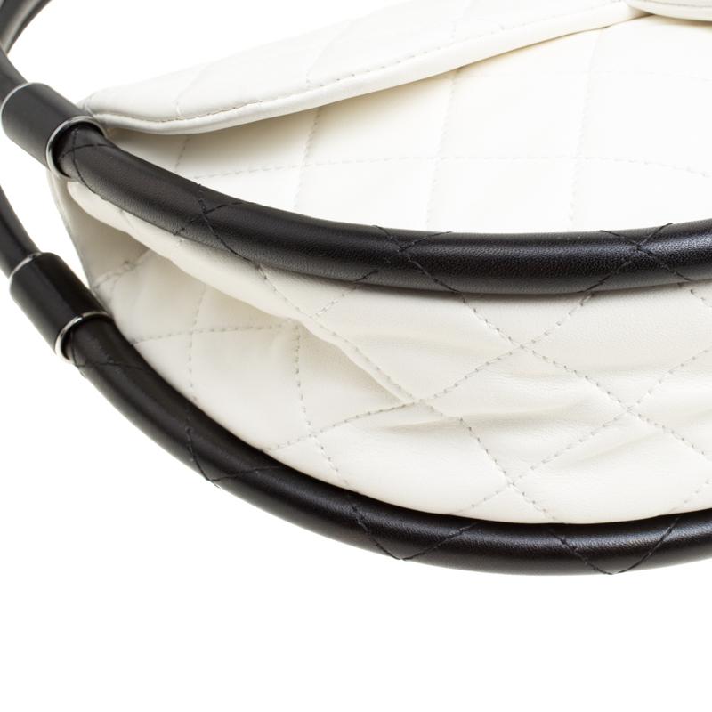 Chanel White Quilted Leather Hula Hoop Bag 1