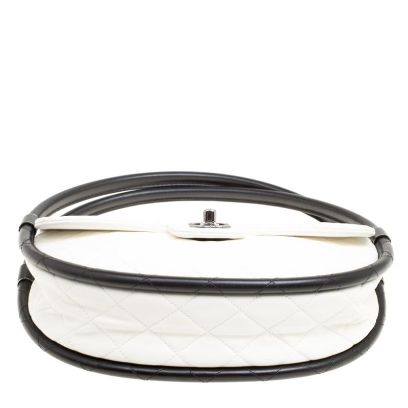 Chanel White Quilted Leather Hula Hoop Bag 2