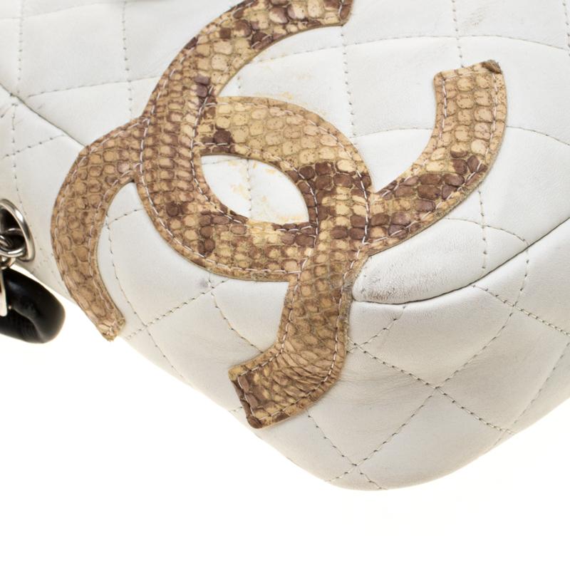 Chanel White Quilted Leather Ligne Cambon Camera Shoulder Bag 7