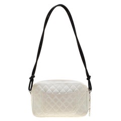 Chanel White Quilted Leather Ligne Cambon Camera Shoulder Bag