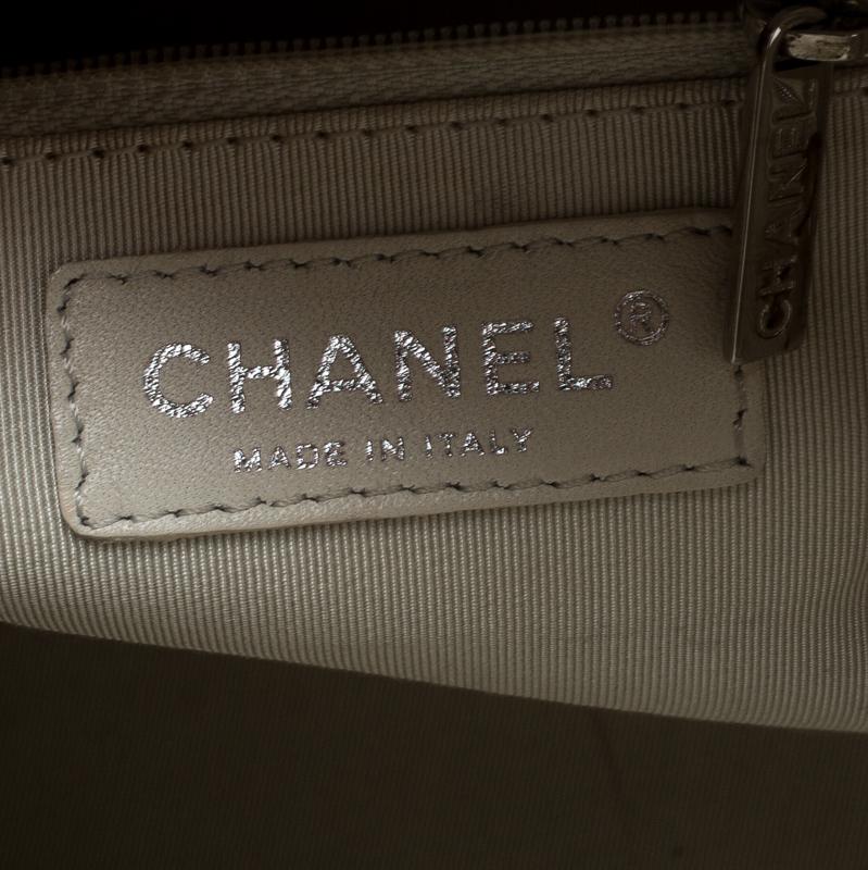Chanel White Quilted Leather Satchel 2