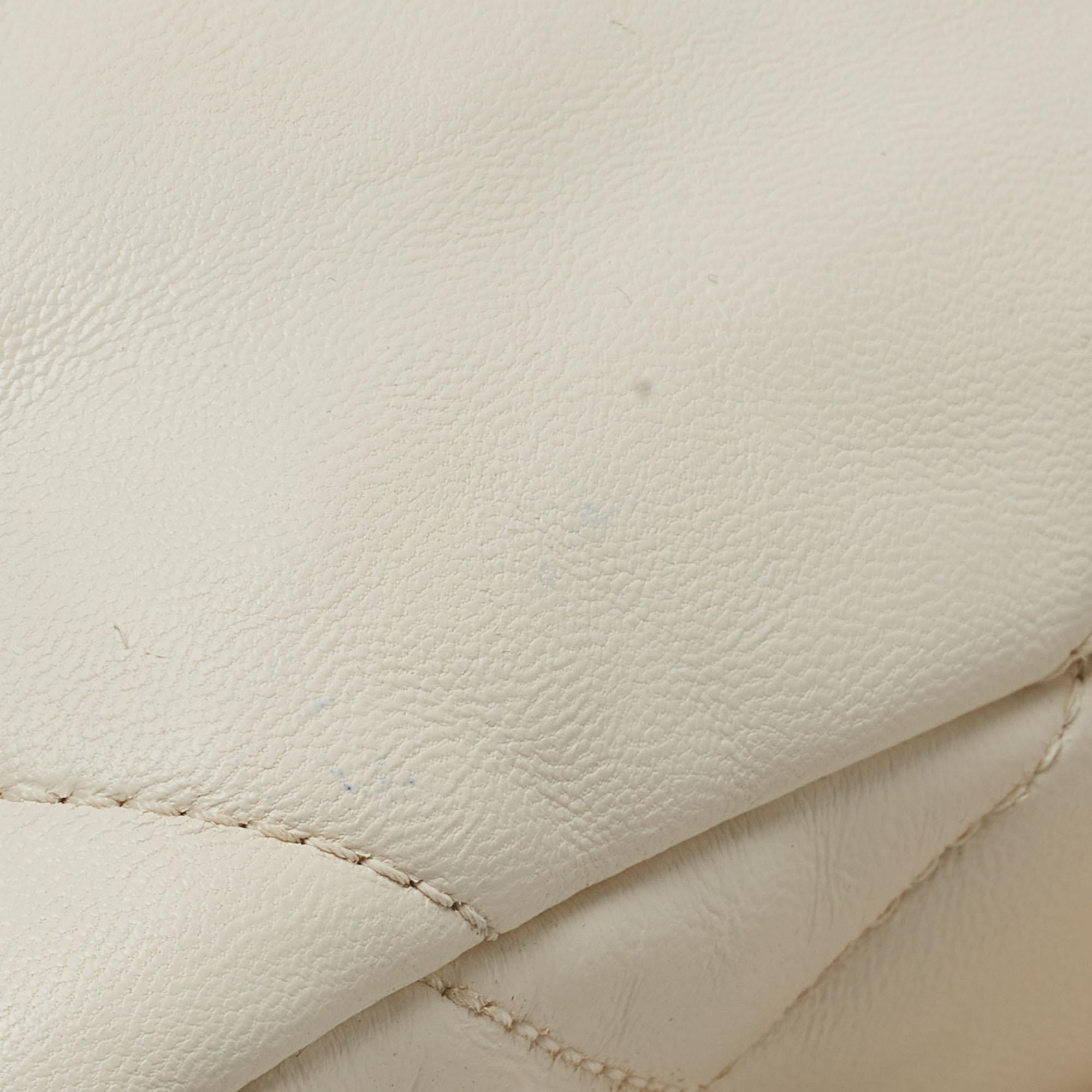 Chanel White Quilted Leather Small 19 Flap Bag 9