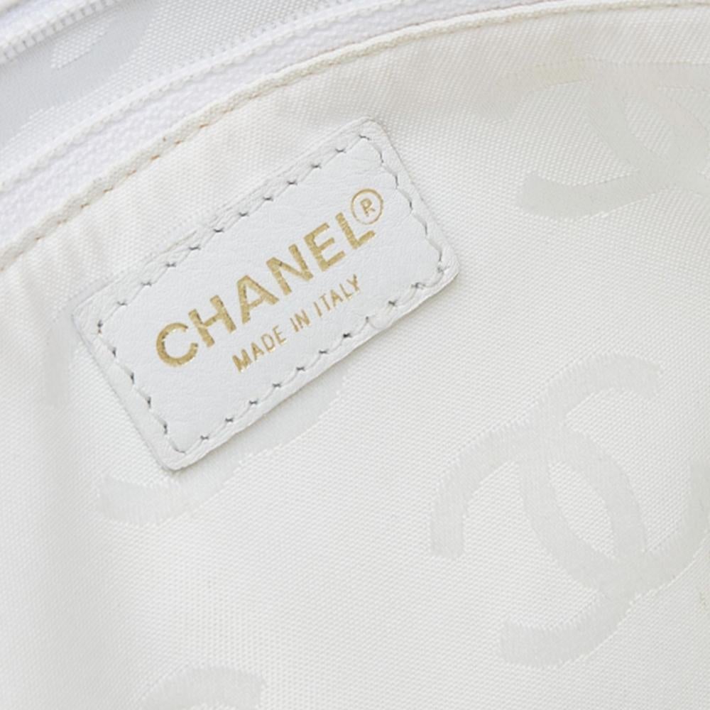 Chanel White Quilted Leather Wild Stitch Flap Shoulder Bag 2
