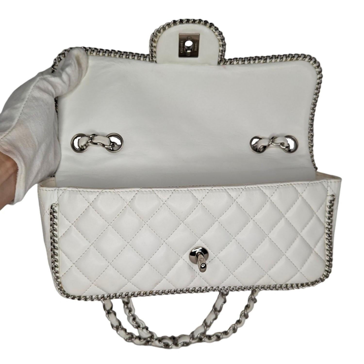 Chanel White Quilted Madison East-West Chain Flap 3