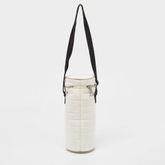 Chanel White Quilted Nylon Sport Line Bottle Holder