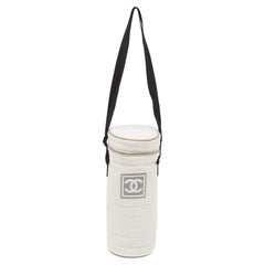 Chanel White Quilted Nylon Sport Line Bottle Holder