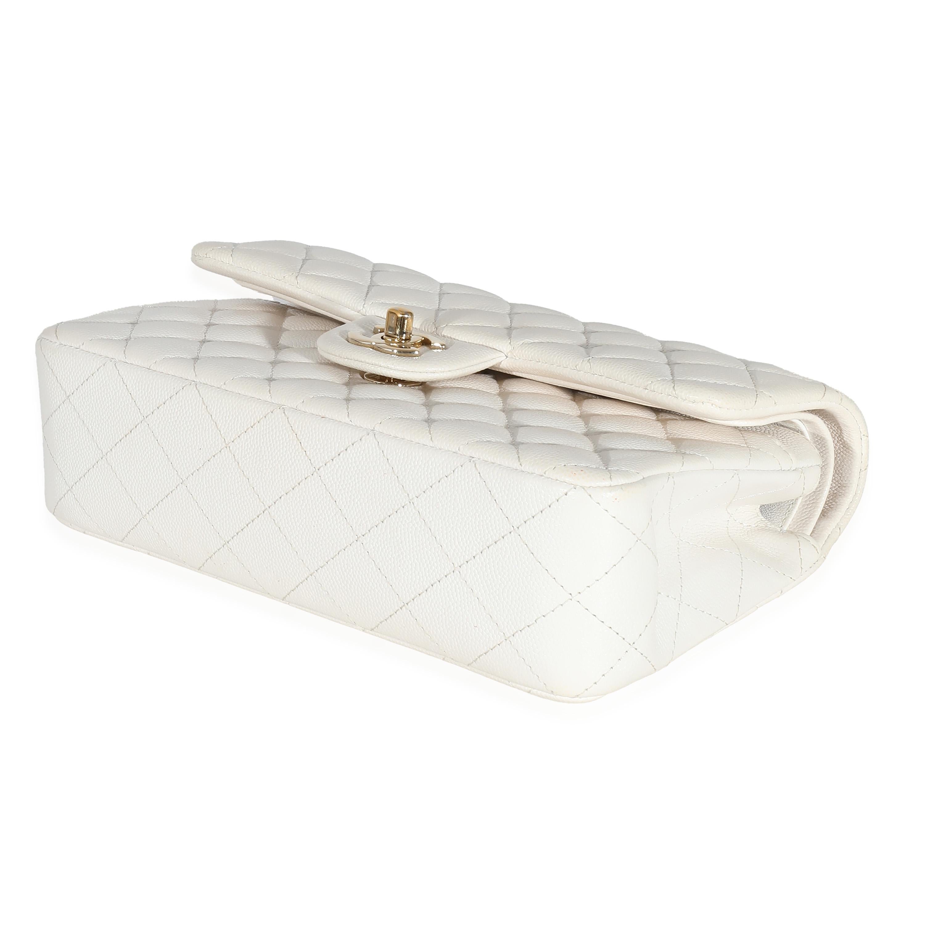 Women's or Men's Chanel White Quilted Small Classic Double Flap Bag For Sale