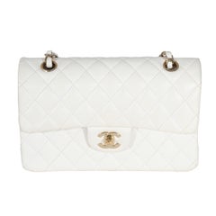 Chanel Weiß Gesteppte Kleine Classic Double Flap Tasche