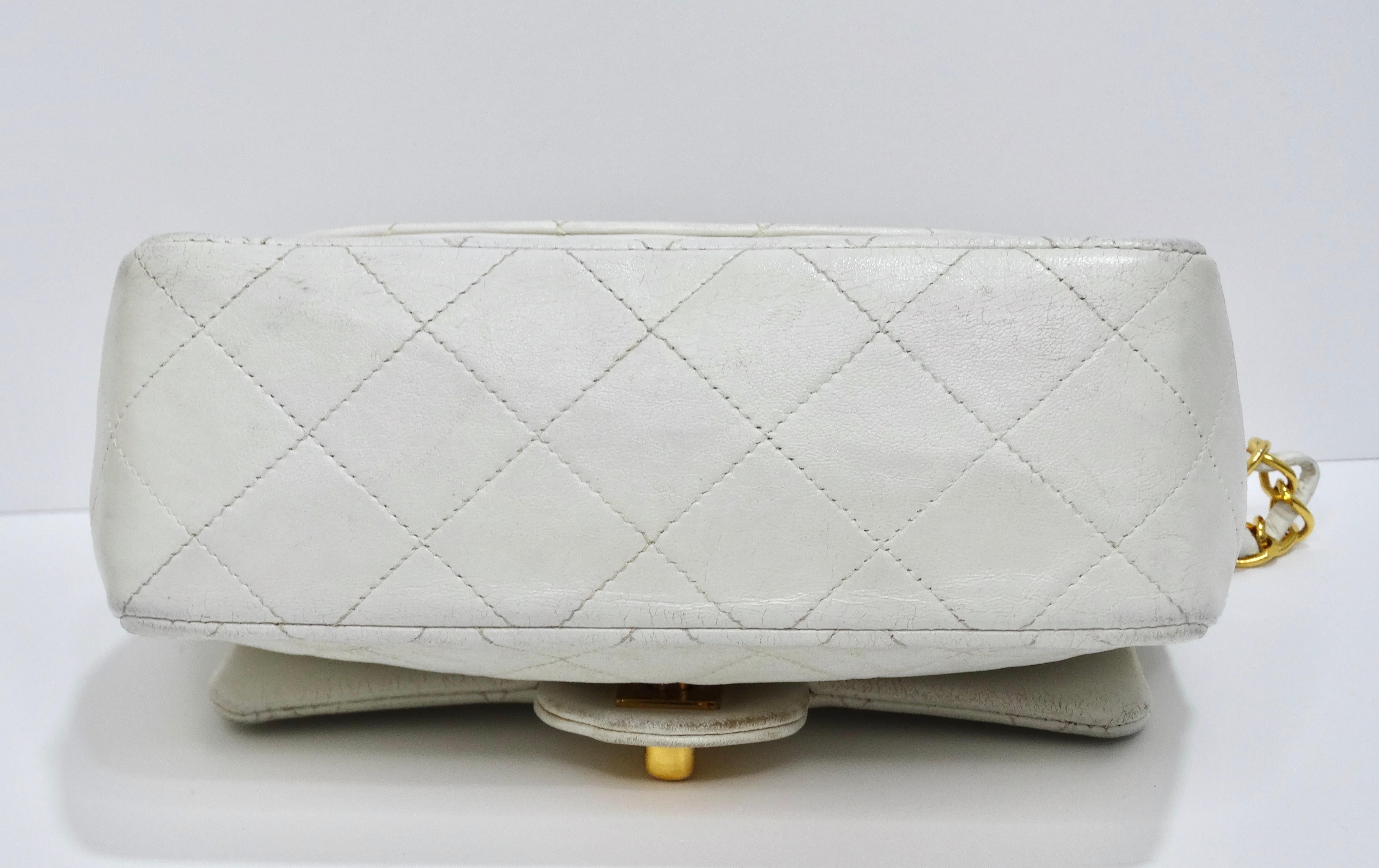 Chanel White Quilted Square Mini Flap Bag 1