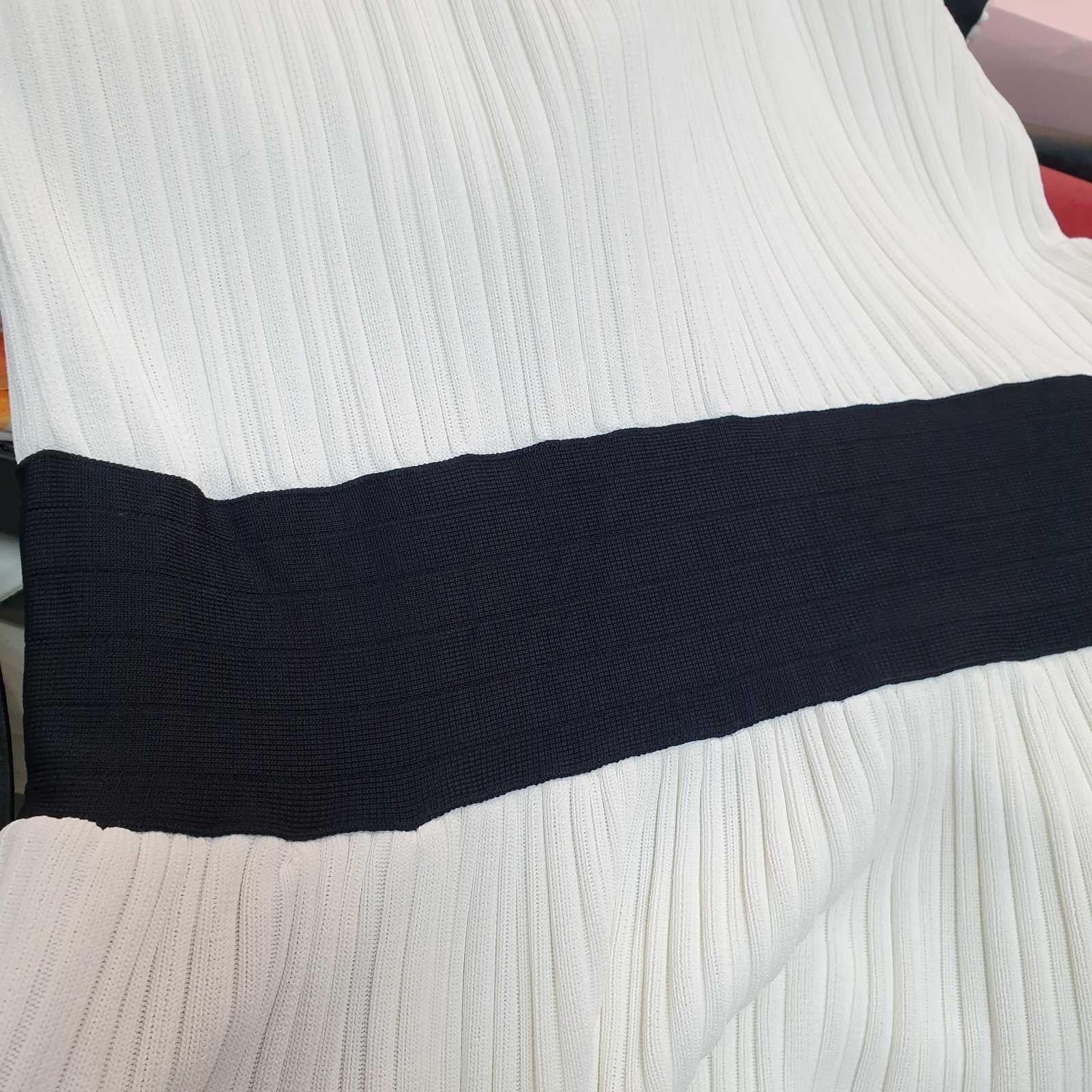 Chanel White Rib Knit Contrast Trim Detail Mini Dress 2