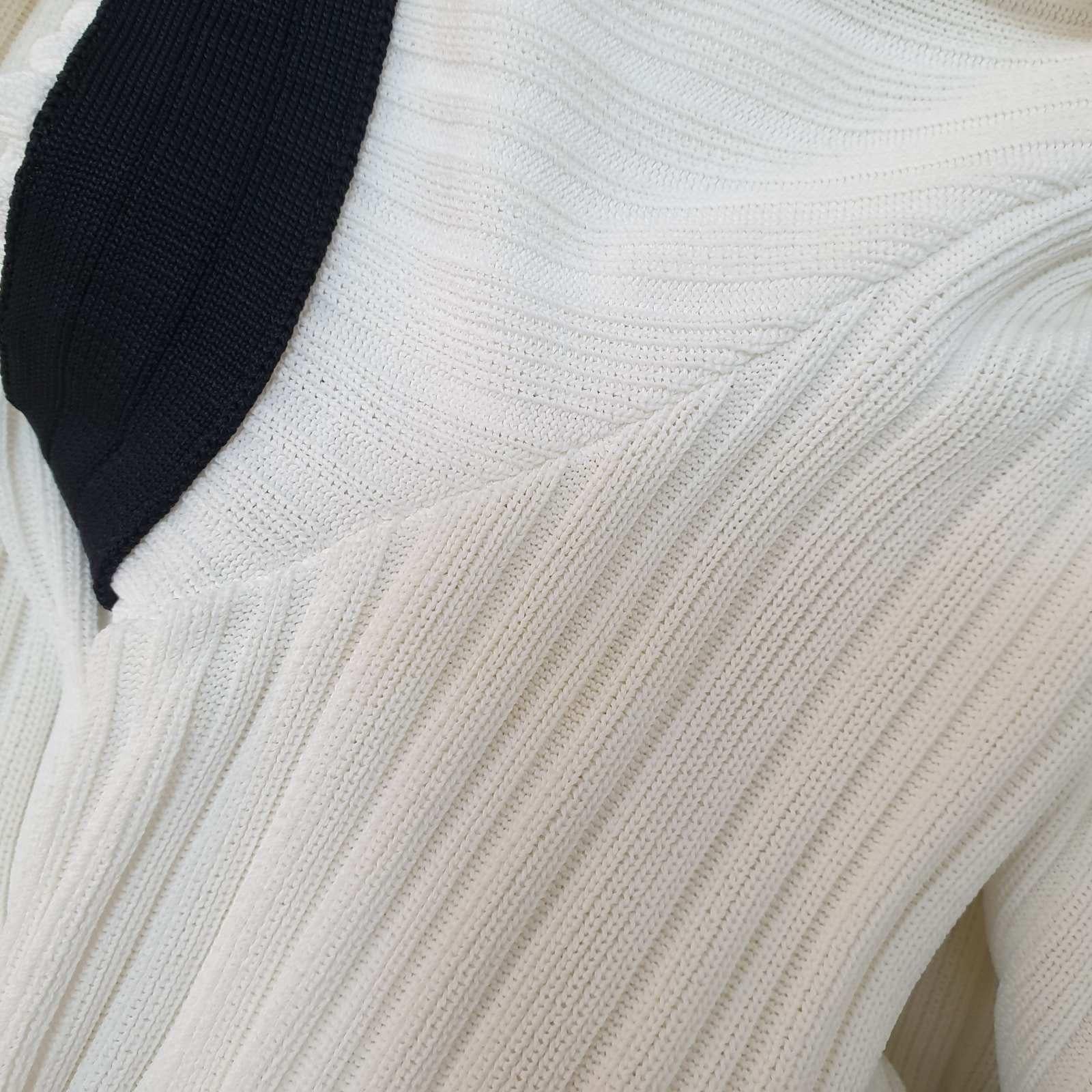 Chanel White Rib Knit Contrast Trim Detail Mini Dress 3