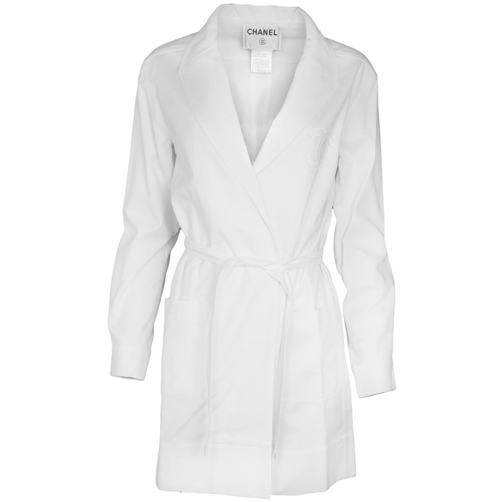 chanel white coat