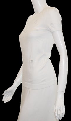 Chanel White Round Neckline Short Sleeve Top 2008  Spring Collection