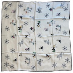 Chanel white scarf winter details.