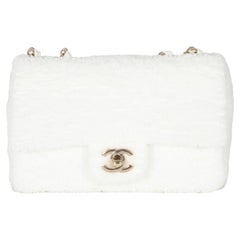 Chanel White Sequin Mini Single Flap Bag