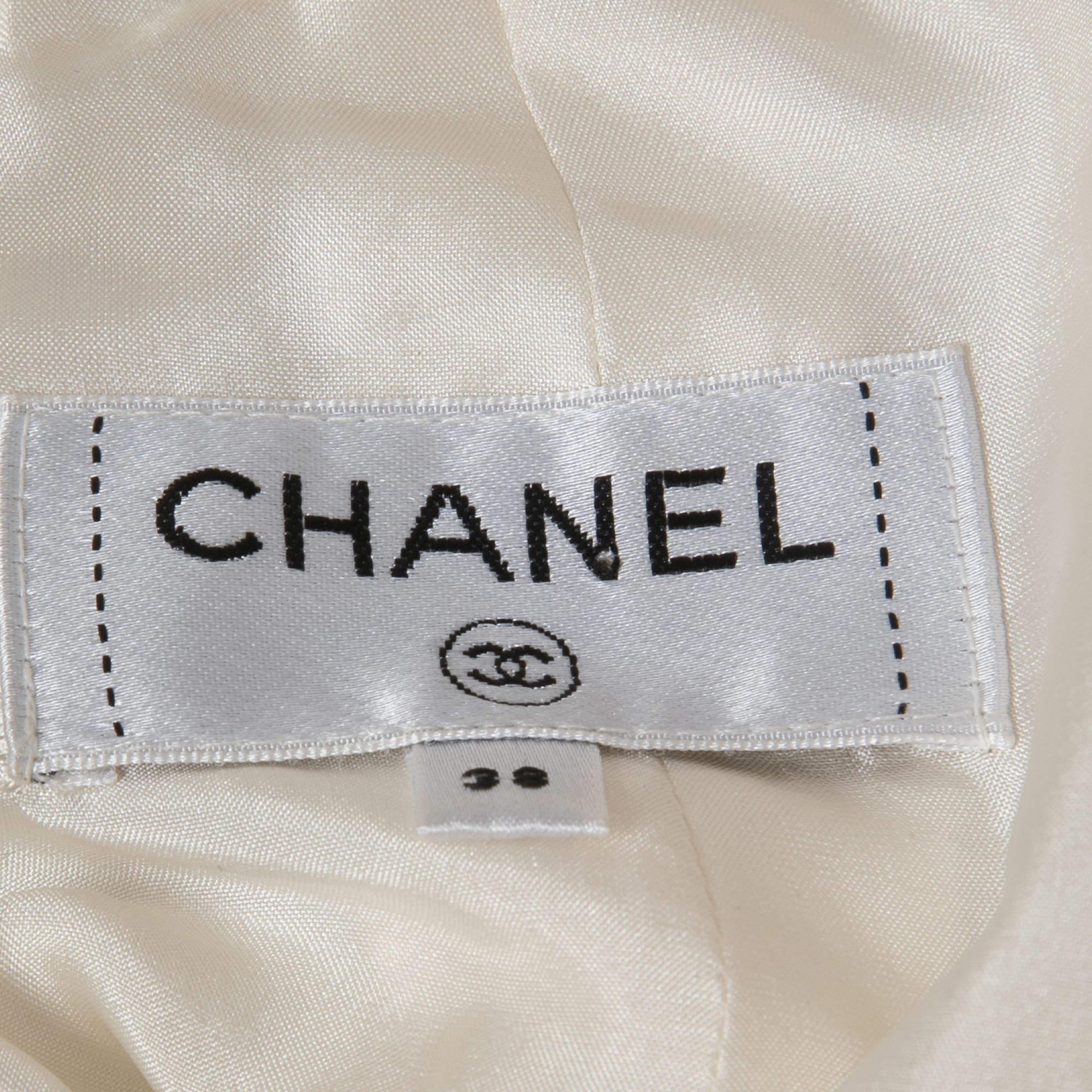 Chanel White Sequined Pencil Skirt M For Sale 2