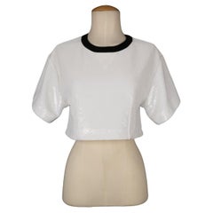 Chanel White Sequined Short Top