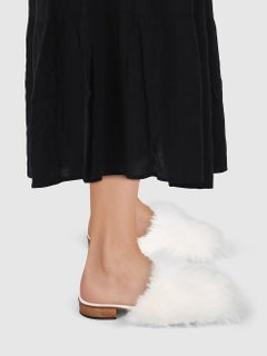 Chanel White Shearling Mules Size IT 38