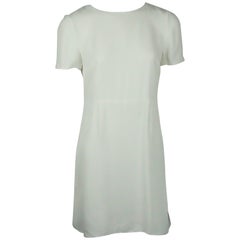 Chanel White Silk Short Sleeve Shift Dress