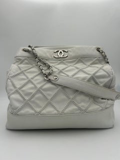 Chanel White Silver Hardware Shoulder Bag 2008-2009