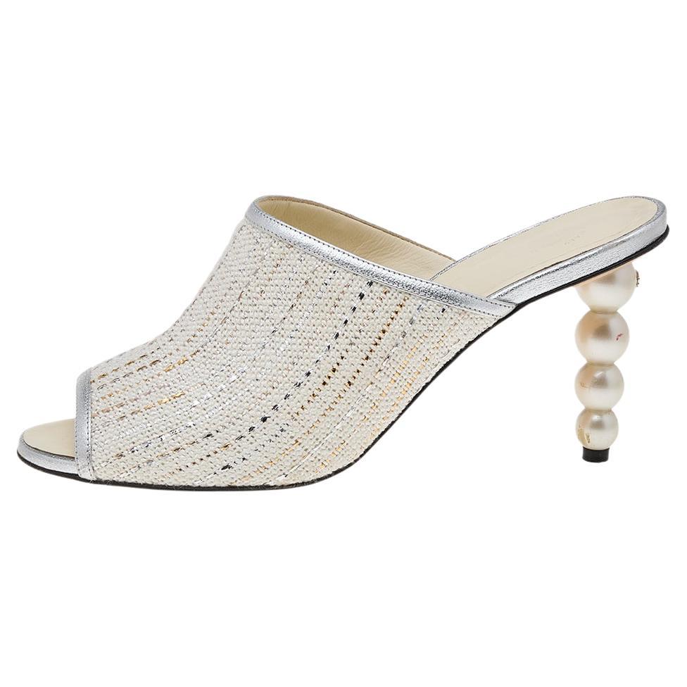 chanel mules pearl