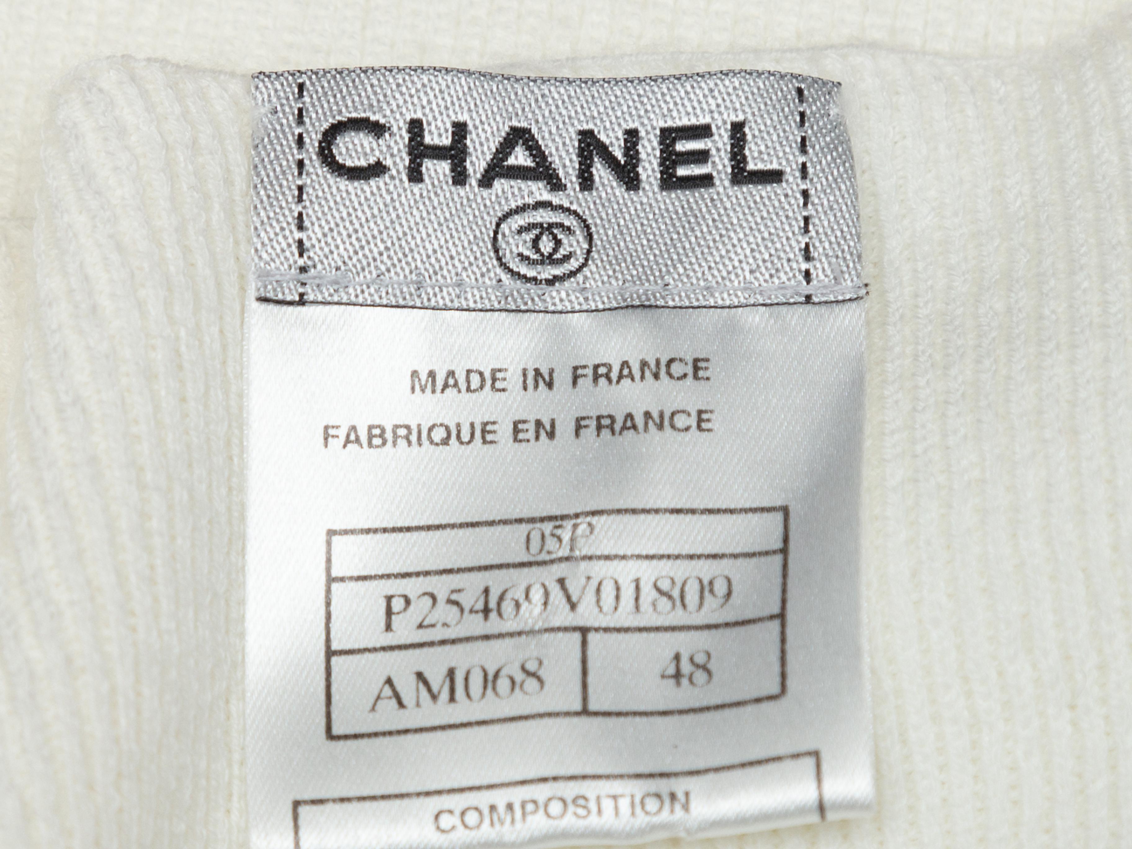 Women's Chanel White Sleeveless Knit Top